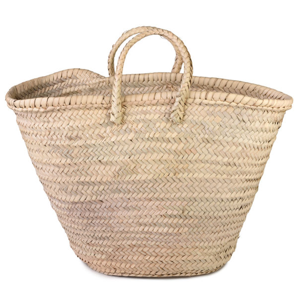 Palm fibre beach bag (large) natural handles